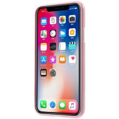 Apple iPhone X (iPhone Xs) Mercury šviesiai rožinis kieto silikono TPU dėklas - nugarėlė / Priedai.lt
