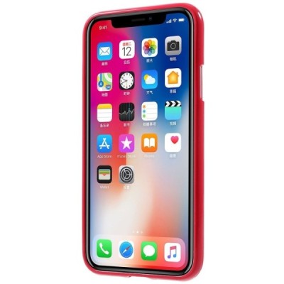 Apple iPhone X (iPhone Xs) Mercury tamsiai rožinis kieto silikono TPU dėklas - nugarėlė / Priedai.lt