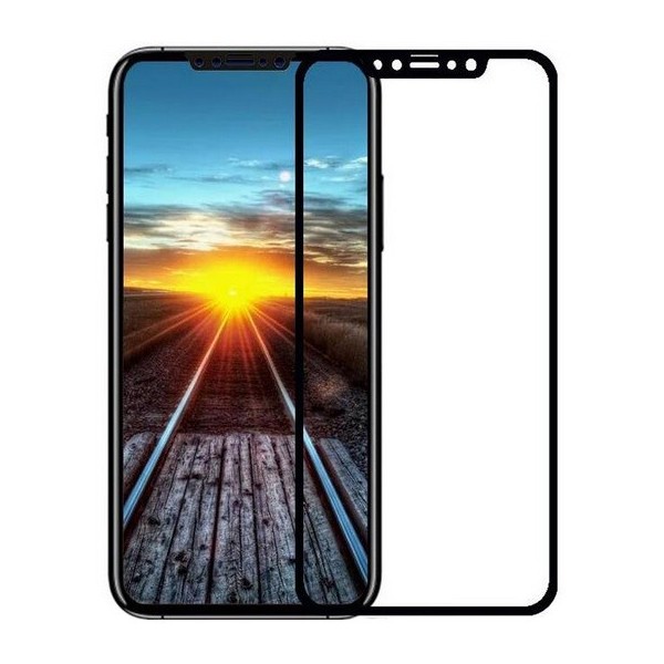 „Devia“ Tempered Glass ekrāna aizsargstikls 0.18 mm - melns + aizsargplēve aizmugurējām vāciņam (iPhone X / Xs / 11 Pro)