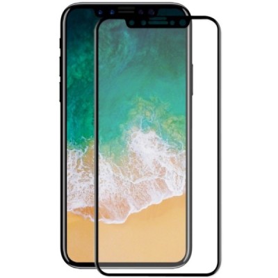 Apple iPhone X (iPhone Xs, 11 Pro) „Hat-Prince“ 9H Tempered Glass sustiprintos apsaugos juodas pilnai dengiantis apsauginis ekra