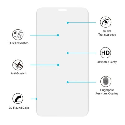 Apple iPhone X (iPhone Xs, 11 Pro) Hat-Prince Tempered Glass dzidrs ekrāna aizsargstikls / Vacins.lv