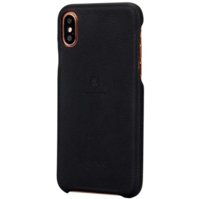 „Lenuo“ Soft Slim Apple iPhone X (iPhone Xs) melns ādas apvalks / Vacins.lv