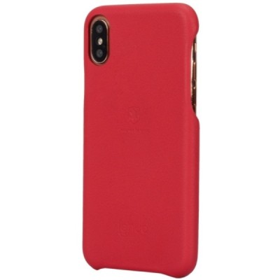 „Lenuo“ Soft Slim Apple iPhone X (iPhone Xs) sarkans ādas apvalks / Vacins.lv