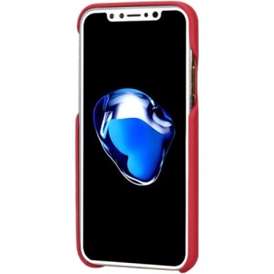 „Lenuo“ Soft Slim Apple iPhone X (iPhone Xs) sarkans ādas apvalks / Vacins.lv