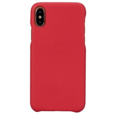 „Lenuo“ Soft Slim Apple iPhone X (iPhone Xs) sarkans ādas apvalks / Vacins.lv