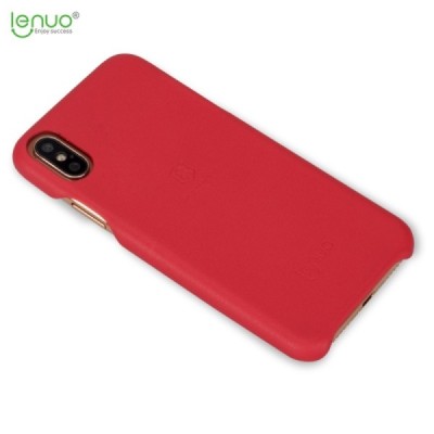 „Lenuo“ Soft Slim Apple iPhone X (iPhone Xs) sarkans ādas apvalks / Vacins.lv