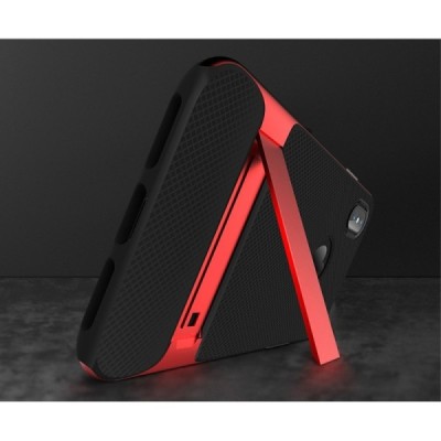 „Rock“ Royce Kickstand pastiprinātas aizsardzības melns apmales sarkanā krāsā Apple iPhone X (iPhone Xs) apvalks / Vacins.lv
