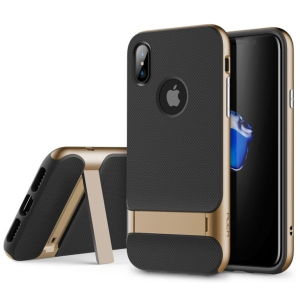 „Rock“ Royce Kickstand apvalks - zelta (iPhone X / Xs)