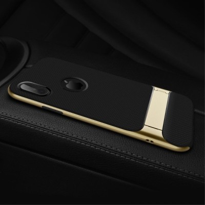 „Rock“ Royce Kickstand pastiprinātas aizsardzības melns apmales zeltā krāsā Apple iPhone X (iPhone Xs) apvalks / Vacins.lv