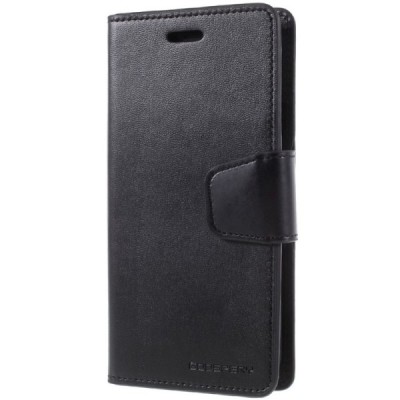 Mercury Sonata Apple iPhone X (iPhone Xs) atvērams melns ādas maciņš / Vacins.lv