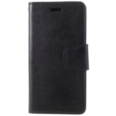 Mercury Sonata Apple iPhone X (iPhone Xs) atvērams melns ādas maciņš / Vacins.lv