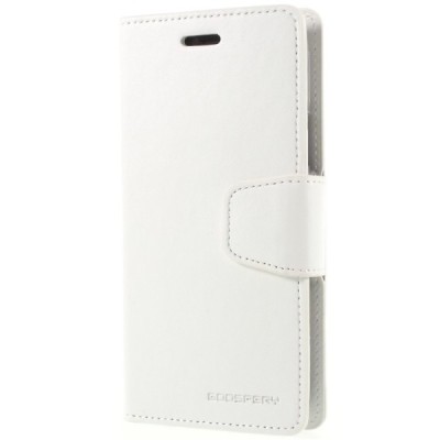 Mercury Sonata Apple iPhone X (iPhone Xs) atvērams balts ādas maciņš / Vacins.lv