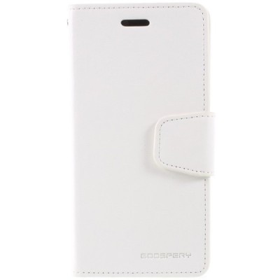 Mercury Sonata Apple iPhone X (iPhone Xs) atvērams balts ādas maciņš / Vacins.lv