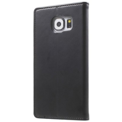 Mercury Blue Moon atverčiamas Samsung Galaxy S6 (G920) juodas odinis dėklas - piniginė / Priedai.lt