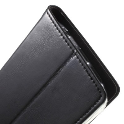 Mercury Blue Moon atverčiamas Samsung Galaxy S6 (G920) juodas odinis dėklas - piniginė / Priedai.lt