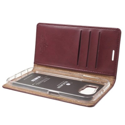 Mercury Blue Moon Samsung Galaxy S6 (G920) atvērams bordo ādas maciņš / Vacins.lv