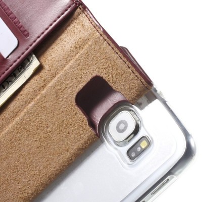 Mercury Blue Moon Samsung Galaxy S6 (G920) atvērams bordo ādas maciņš / Vacins.lv