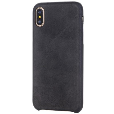 Slim Leather Apple iPhone X (iPhone Xs) melns ādas apvalks / Vacins.lv
