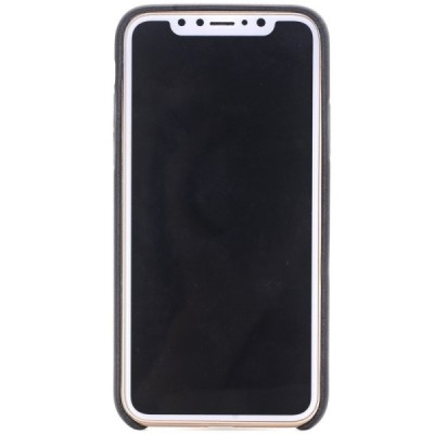 Slim Leather Apple iPhone X (iPhone Xs) juodas odinis dėklas - nugarėlė / Priedai.lt
