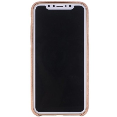 Slim Leather Apple iPhone X (iPhone Xs) smėlio spalvos odinis dėklas - nugarėlė / Priedai.lt