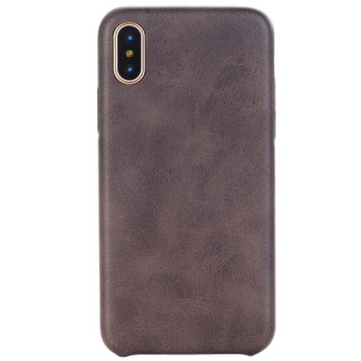 Slim Leather Apple iPhone X (iPhone Xs) tumši brūns ādas apvalks / Vacins.lv