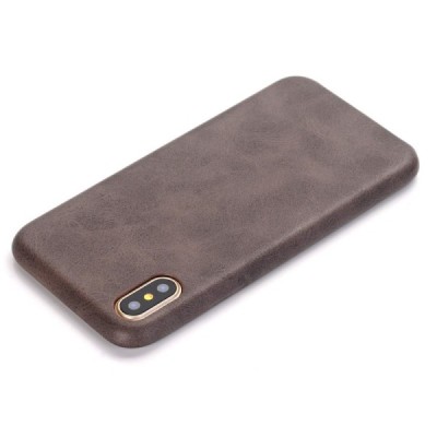 Slim Leather Apple iPhone X (iPhone Xs) tumši brūns ādas apvalks / Vacins.lv
