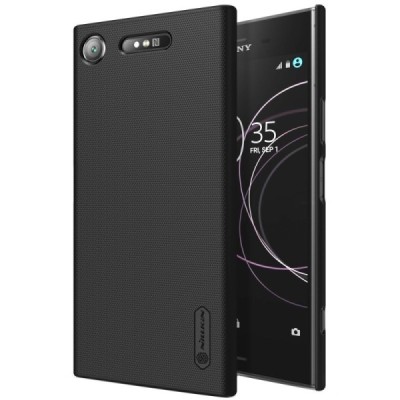 Sony Xperia XZ1 Nillkin Frosted Shield melns plastmasas futrālis / Vacins.lv