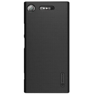 Sony Xperia XZ1 Nillkin Frosted Shield melns plastmasas futrālis / Vacins.lv