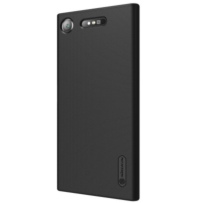 Sony Xperia XZ1 Nillkin Frosted Shield melns plastmasas futrālis / Vacins.lv