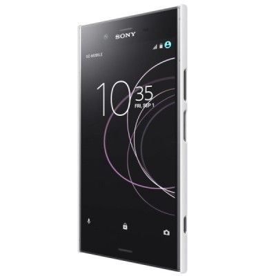 Sony Xperia XZ1 Nillkin Frosted Shield balts plastmasas futrālis + ekrāna aizsargplēve / Vacins.lv