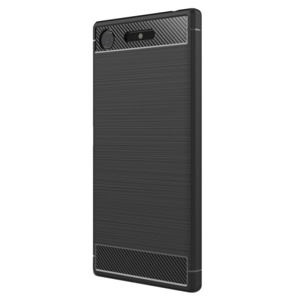 „Carbon“ kieto silikono (TPU) dėklas - juodas (Xperia XZ1)