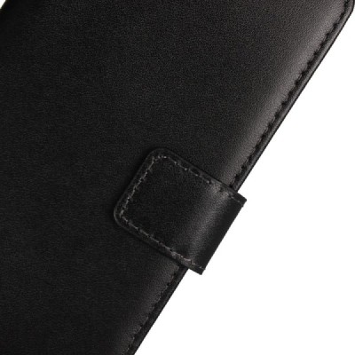 Sony Xperia XZ1 atvēramais ādas melns Casual maciņš (maks) / Vacins.lv