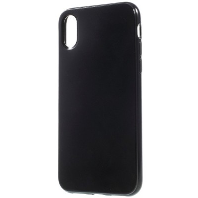 Apple iPhone X (iPhone Xs) cieta silikona (TPU) melns apvalks / vacins.lv