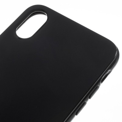 Apple iPhone X (iPhone Xs) cieta silikona (TPU) melns apvalks / vacins.lv