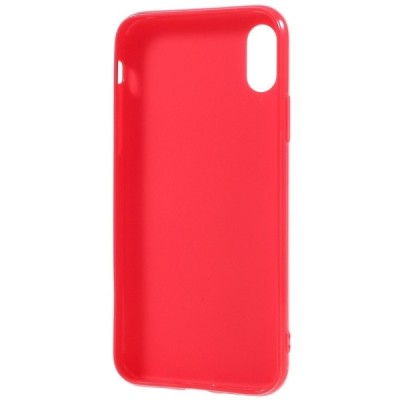 Apple iPhone X (iPhone Xs) cieta silikona (TPU) sarkans apvalks / vacins.lv