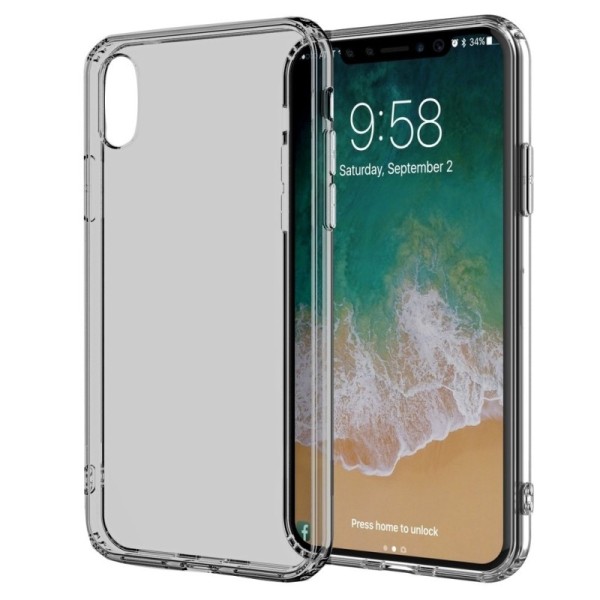 Kieto silikono (TPU) skaidrus dėklas - pilkas (iPhone X / Xs)