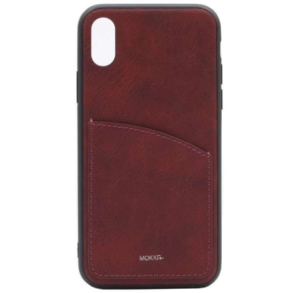 „MOKKA“ Retro ādas apvalks - bordo (iPhone X / Xs)