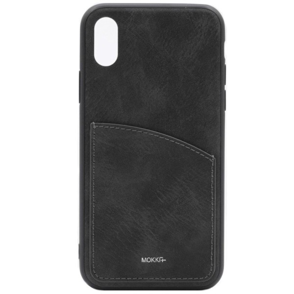 „MOKKA“ Retro ādas apvalks - melns (iPhone X / Xs)