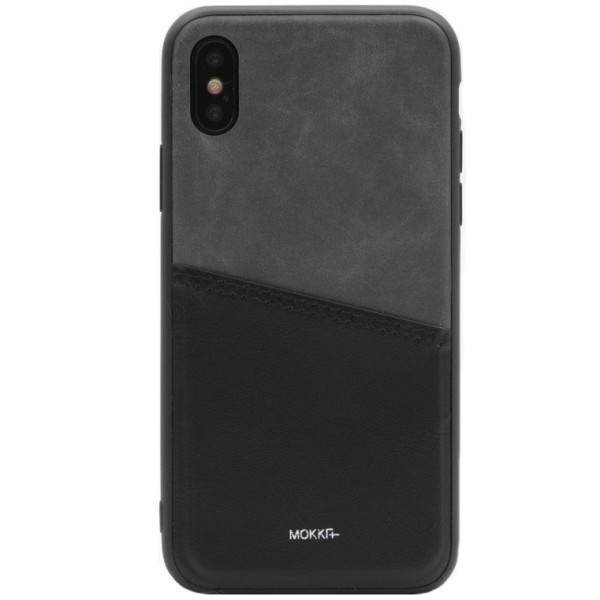„MOKKA“ Svelte dėklas su kišenėle - juodas / pilkas (iPhone X / Xs)