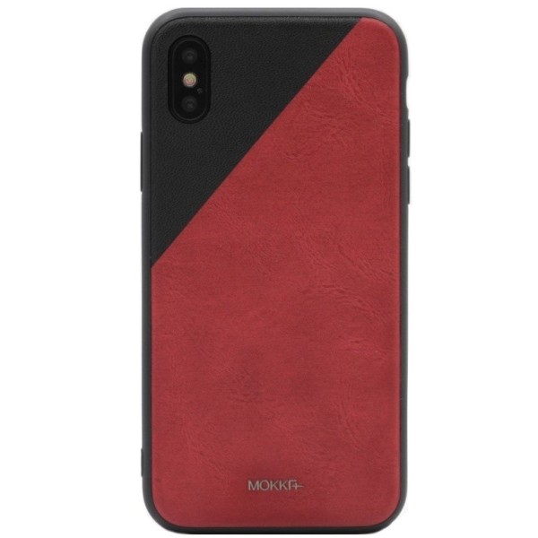 „MOKKA“ Bevel Pattern dėklas - raudonas / juodas (iPhone X / Xs)