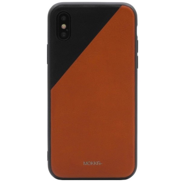 „MOKKA“ Bevel Pattern dėklas - rudas / juodas (iPhone X / Xs)