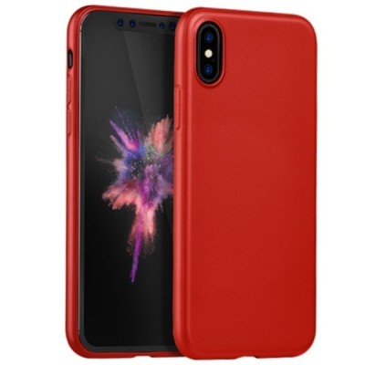 HOCO Pure Apple iPhone X (iPhone Xs) raudonas plastikinis dėklas / Priedai.lt