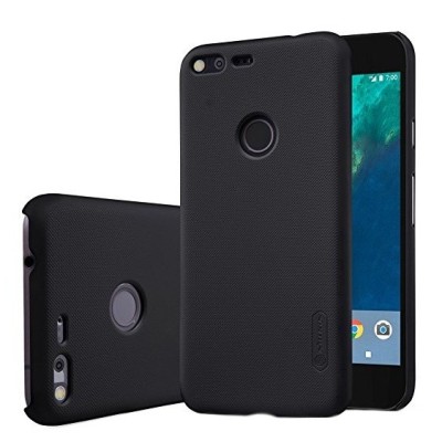 Google Pixel Nillkin Frosted Shield melns plastmasas futrālis / Vacins.lv