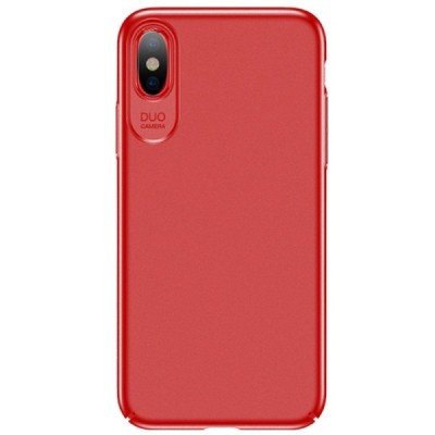 „USAMS“ Jay serijos Apple iPhone X (iPhone Xs) raudonas plastikinis dėklas - nugarėlė / Priedai.lt