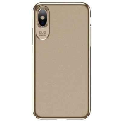 „USAMS“ Jay serijos Apple iPhone X (iPhone Xs) auksinis plastikinis dėklas - nugarėlė / Priedai.lt