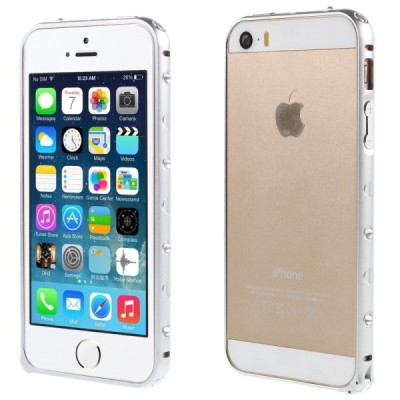 Kingxbar stilingas sidabrinis Apple iPhone 5, 5s ir SE rėmelis - kraštų apvadas (bamperis) / Priedai.lt
