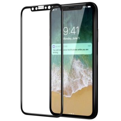 Apple iPhone X (iPhone Xs, 11 Pro) „Nillkin“ CP 9H Tempered Glass sustiprintos apsaugos juodas pilnai dengiantis apsauginis ekra