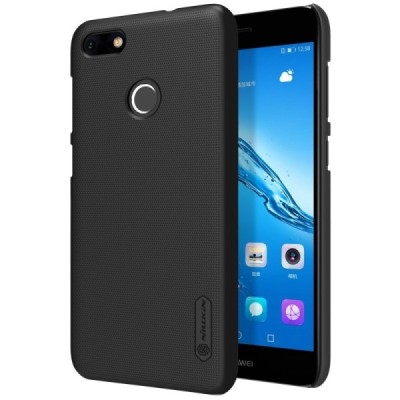 Nillkin Frosted Shield Huawei P9 Lite Mini (Y6 Pro 2017) juodas plastikinis dėklas + apsauginė ekrano plėvelė / Priedai.lt