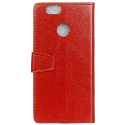 Huawei P9 Lite Mini (Y6 Pro 2017) atvēramais ādas sarkans maciņš, grāmata (maks) / Vacins.lv