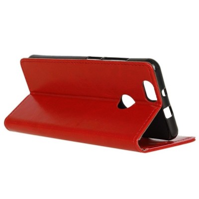 Huawei P9 Lite Mini (Y6 Pro 2017) atvēramais ādas sarkans maciņš, grāmata (maks) / Vacins.lv